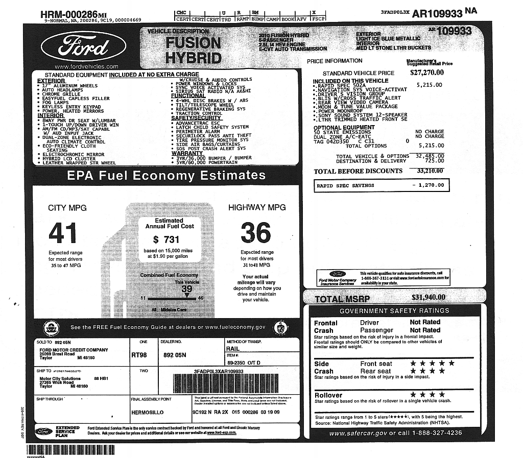 2010 Ford Fusion Hybrid