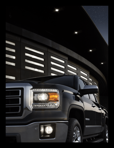 2014 GMC Sierra headlamp detail location 018